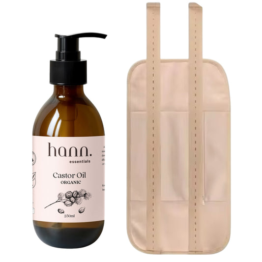 Organic Castor Oil & Abdominal Cotton Wrap Bundle